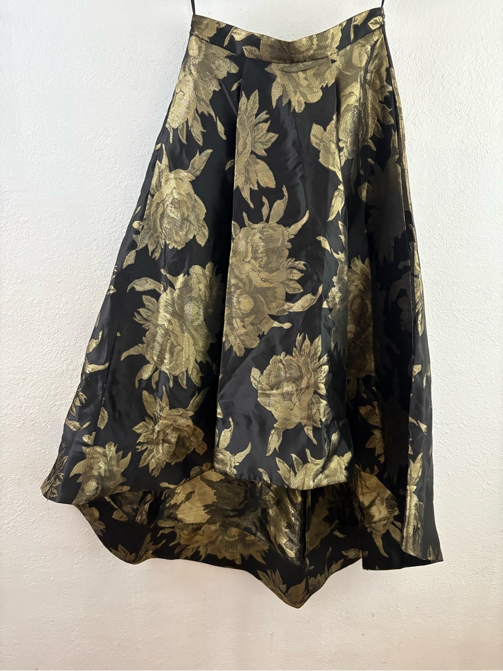Eliza J high-low metallic floral jacquard ballgown skirt size 4